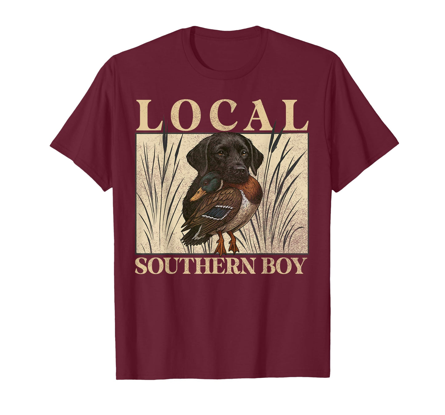 Local Southern Boy Duck Hunting Black Lab Outdoor Vintage T-Shirt