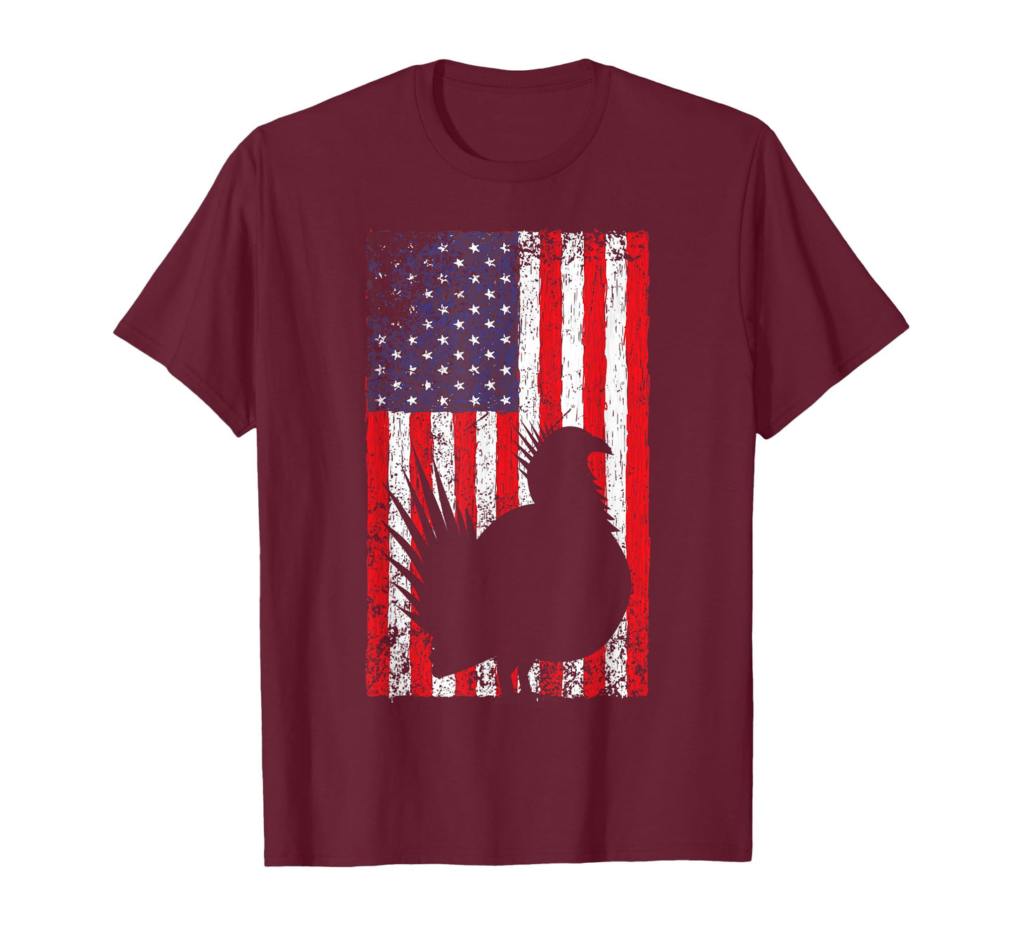 Sage Grouse American Flag Vintage Western Bird Country T-Shirt