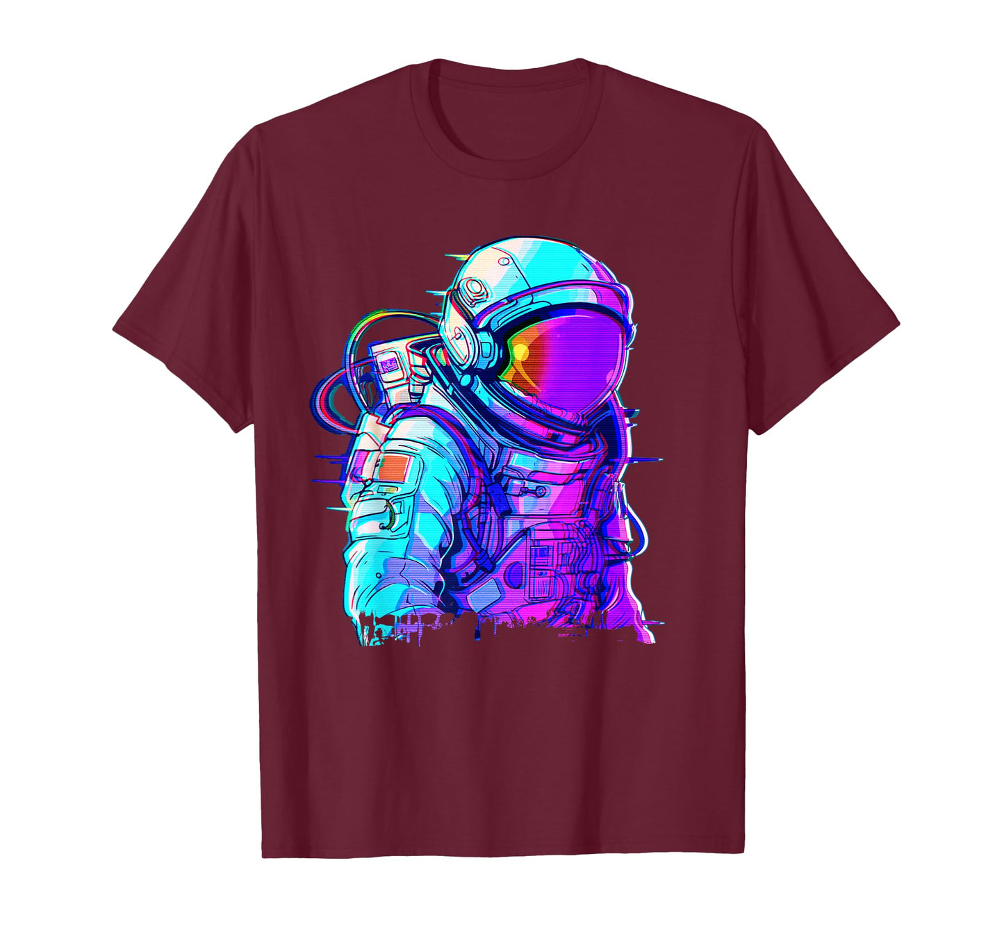 Cyber Astronaut Vaporwave Aesthetic Galaxy Art Space Man- T-Shirt