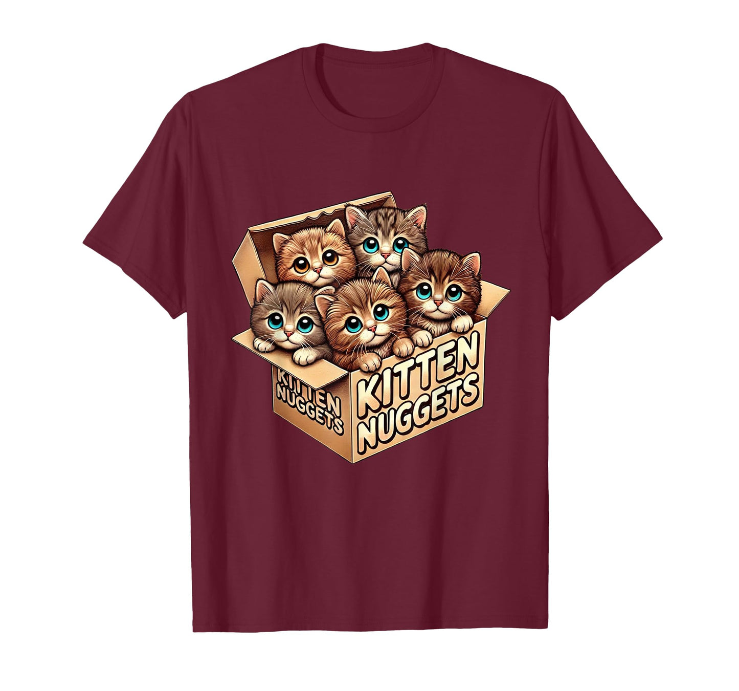 Kitten Nuggets Food Pun Cat Lover Gifts Chicken Nuggets Tea Men Women Kids T-Shirt