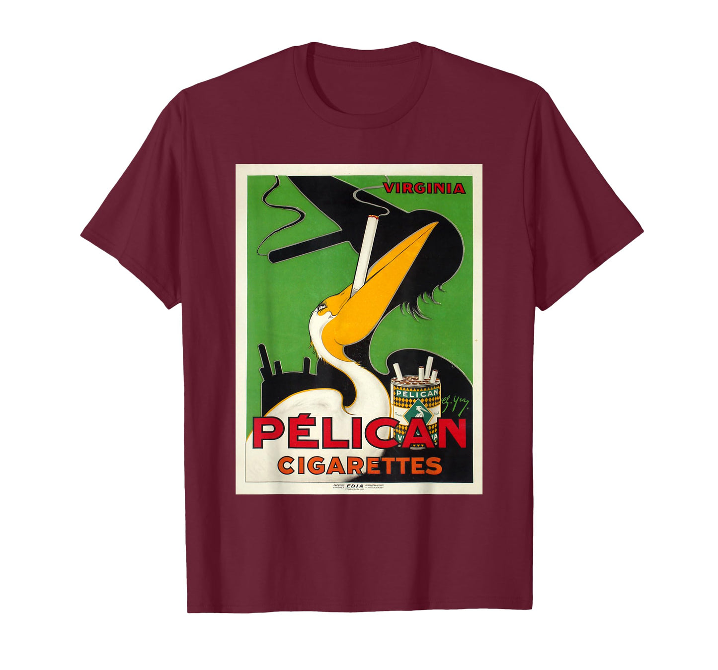 Retro Vintage Pelikan Cigarettes Virginia Poster T-Shirt