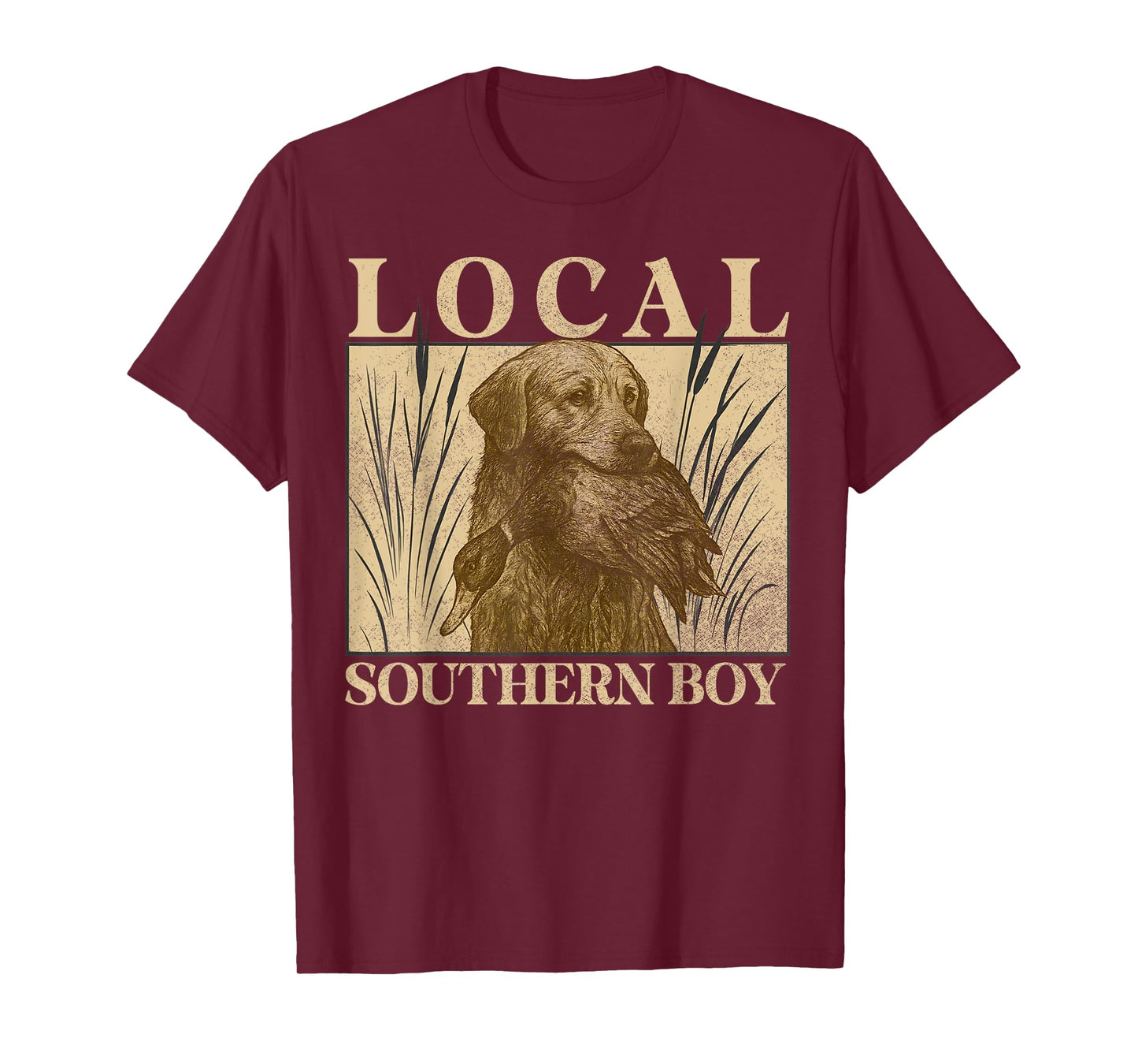Local Southern Boy Duck Hunting Black Lab Outdoor Vintage T-Shirt