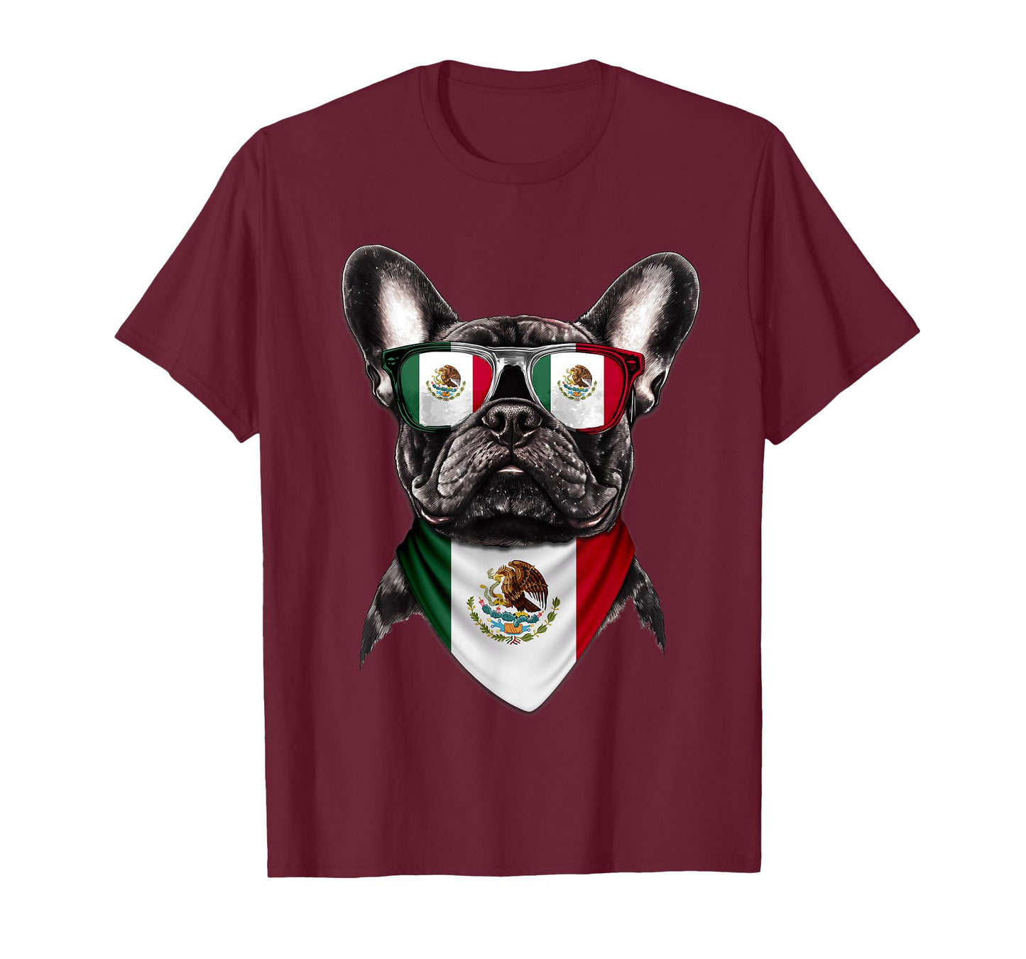 Mexican Flag American French Bulldog Heritage Mexico T-Shirt