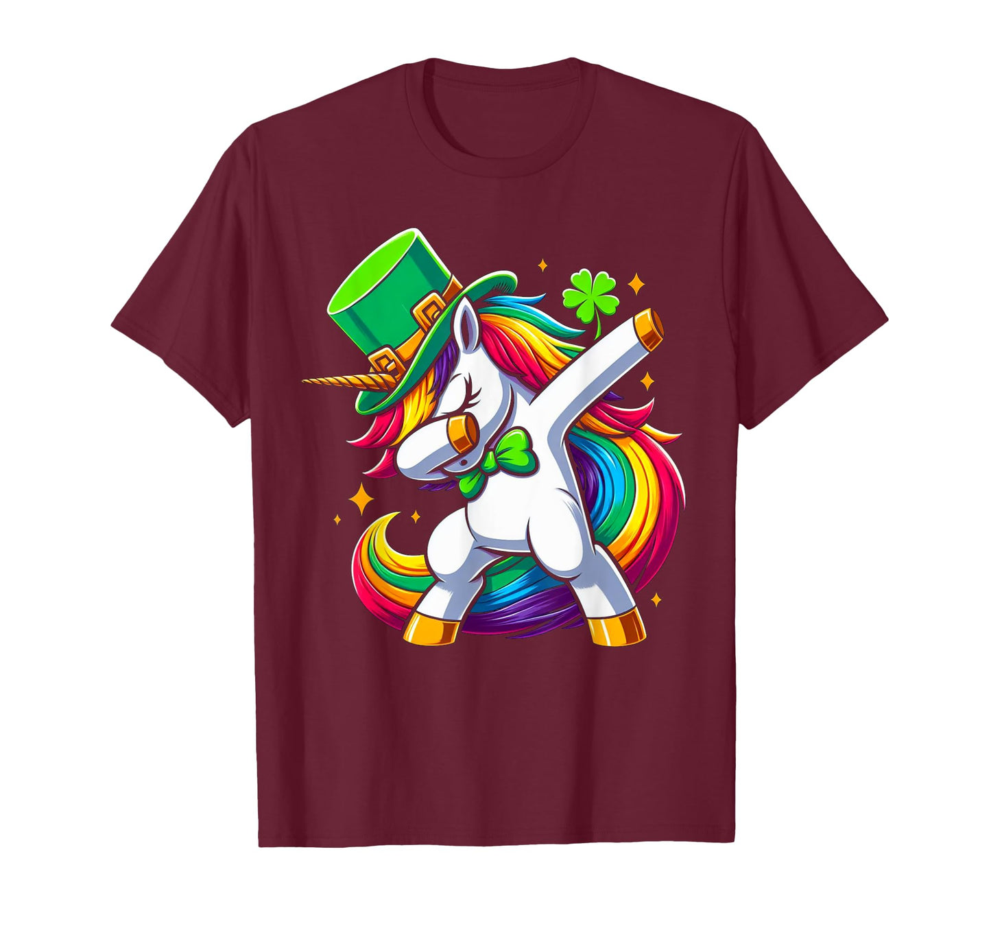 St Patricks Day Girls Dabbing Unicorn Leprechaun Lepricorn T-Shirt