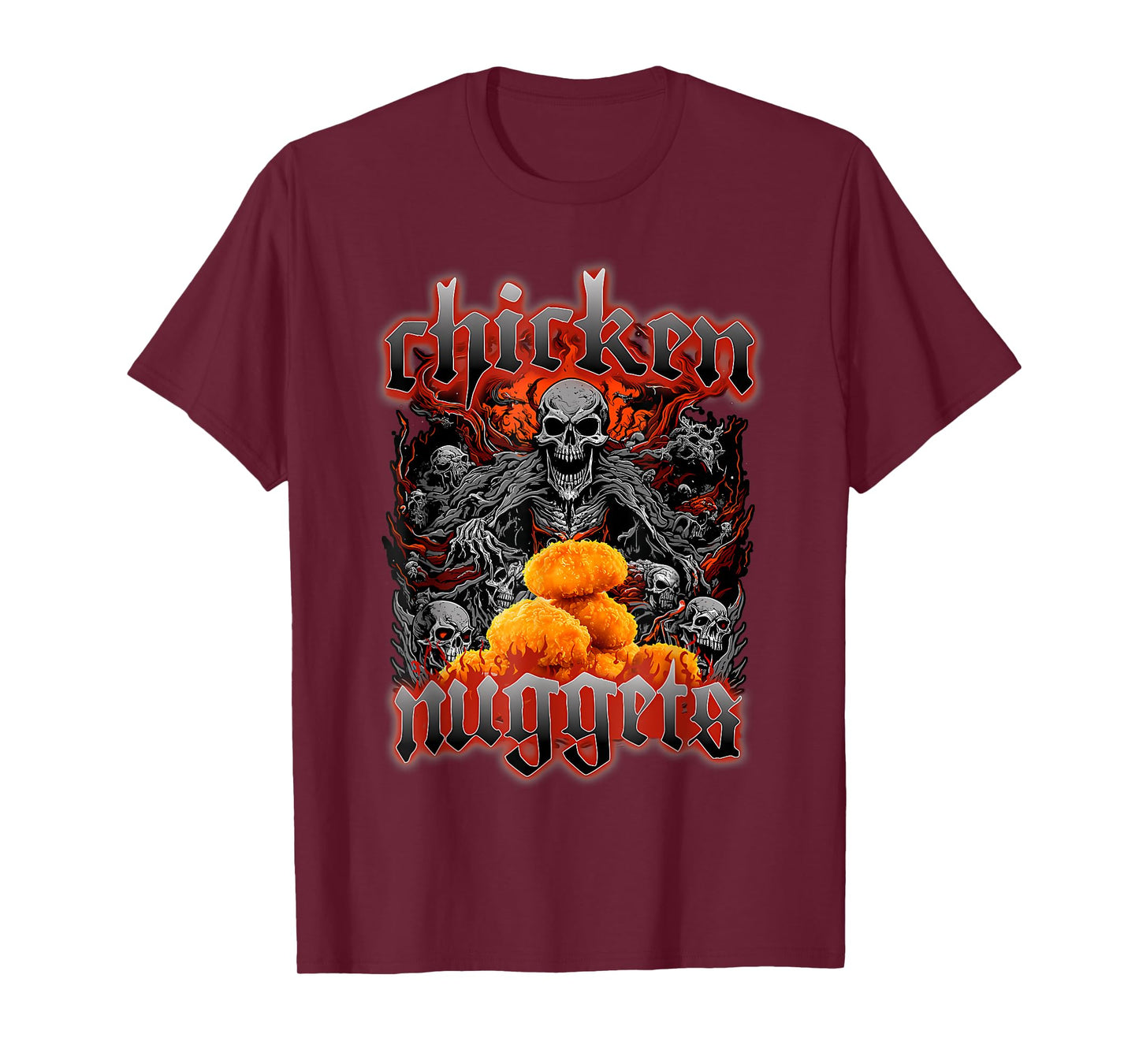 Chicken Nuggets Heavy Metal World Tour Hardcore Music T-Shirt