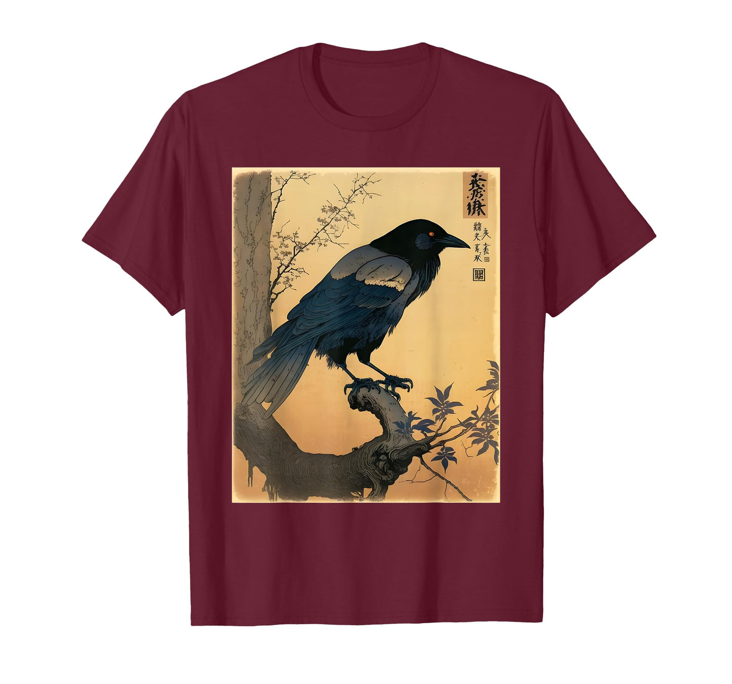 Japanese Art Japanese Woodblock Art Print Crow Kyosai T-Shirt