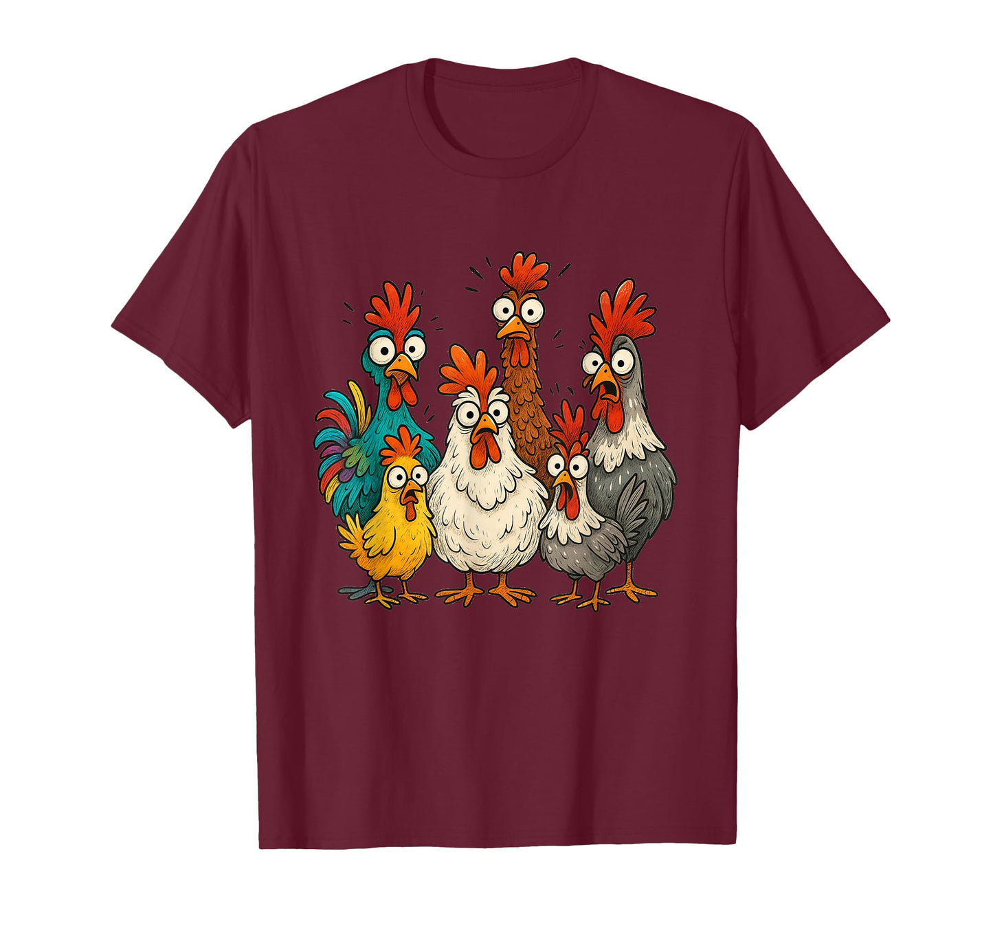 Crazy Chicken Art Gift for Men Women Kids Boys Family Fans T-Shirt