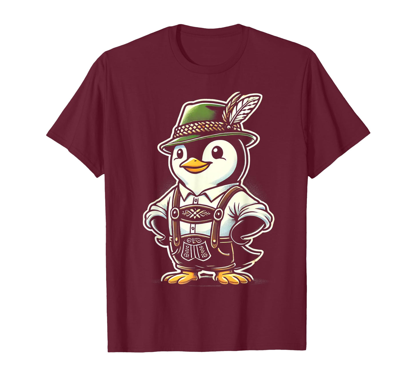 Oktoberfest Penguin Funny German Bavarian Lederhosen Penguin T-Shirt