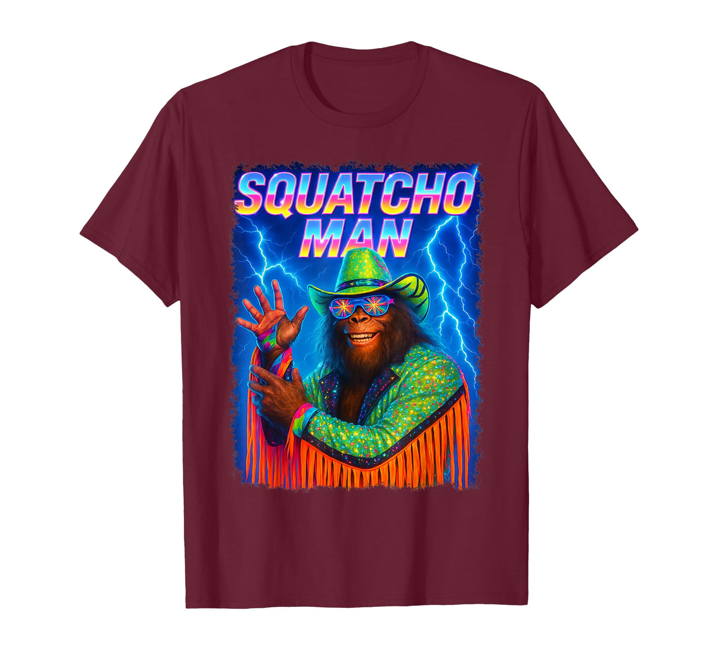 Squatcho Man Funny Retro 80s Sasquatch T-Shirt