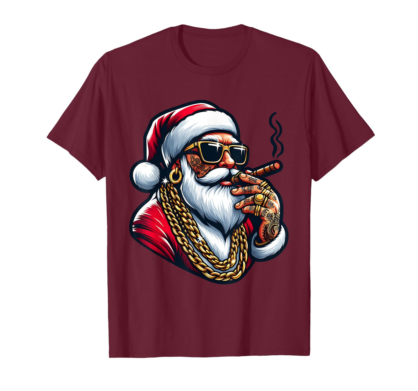 Gangsta Wrapper Funny Cool Santa Gangster Pajama Christmas T-Shirt