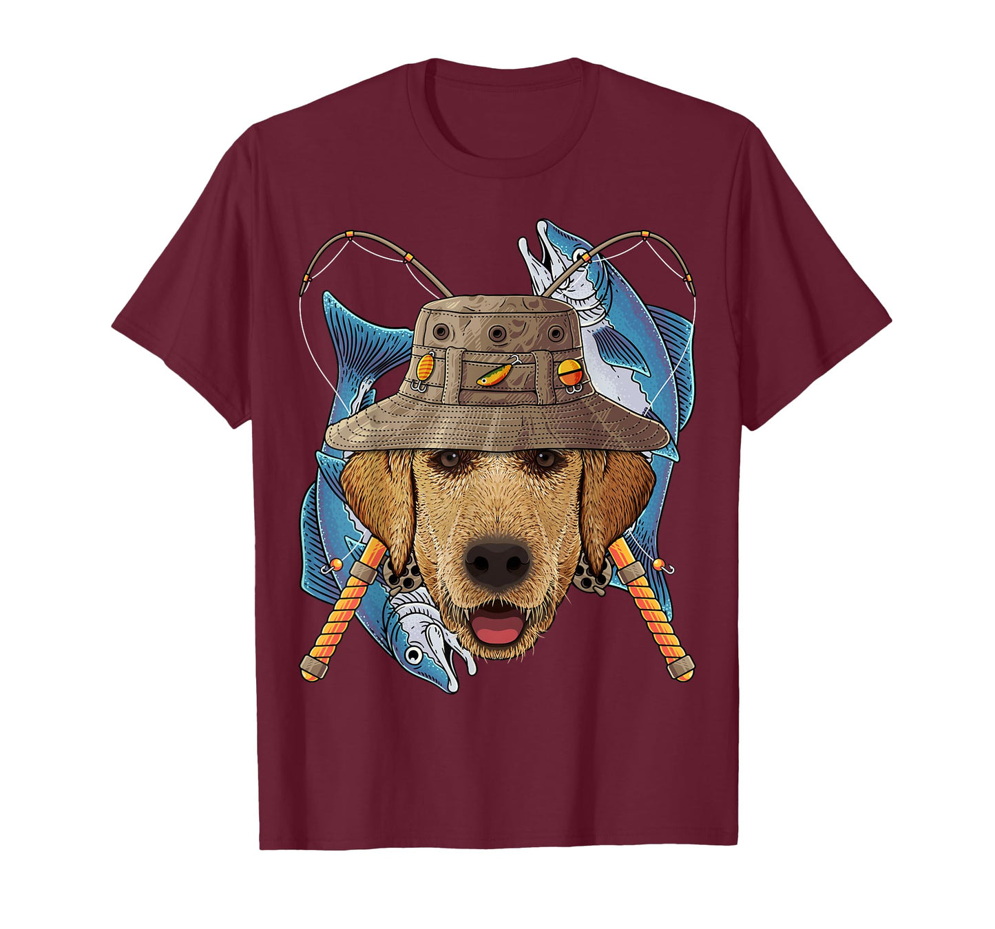 Fishing Labrador Retriever Outdoor Fisherman Fly Fishing T-Shirt