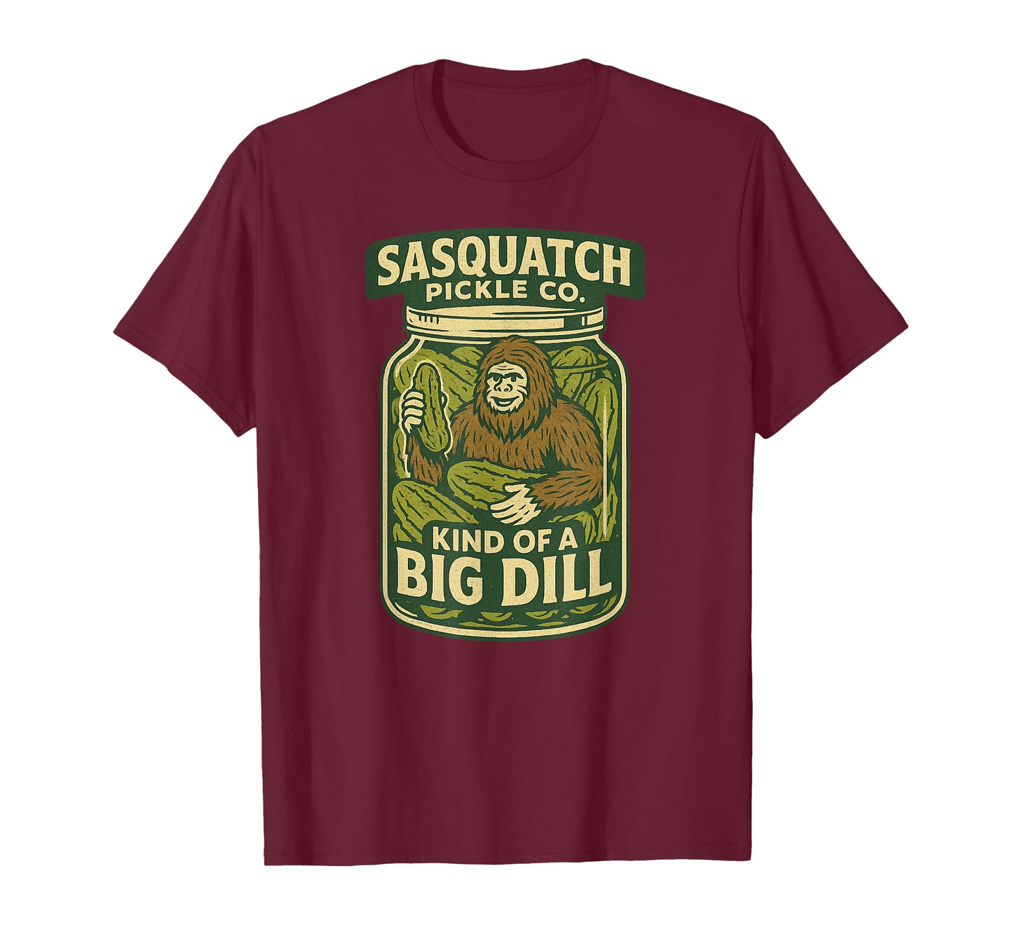 Bigfoot Sasquatch Pickle Vintage-Style Funny Pun Graphic T-Shirt