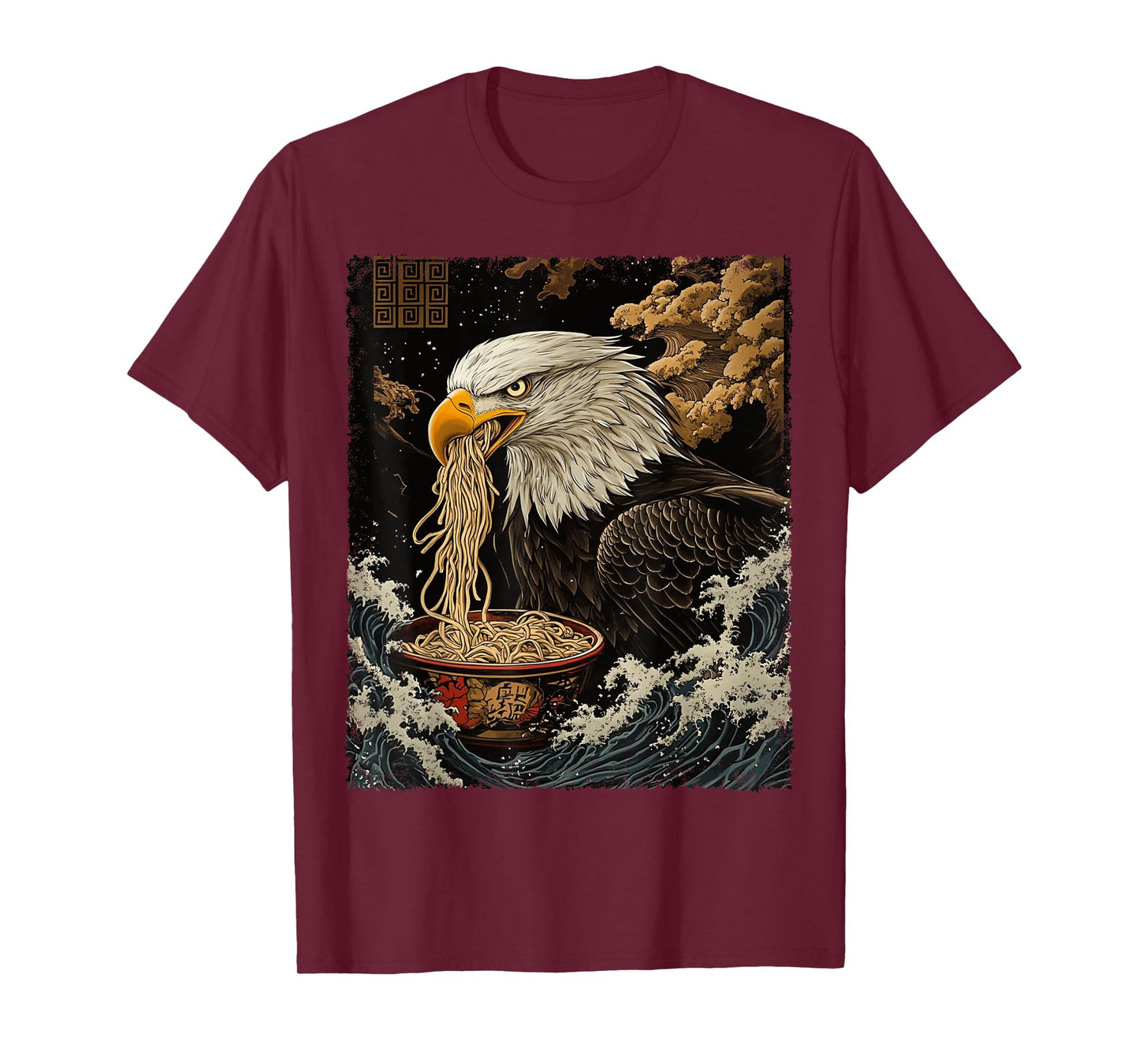 USA Patriotic American 4th of July Bird Eating Ramen Noodles T-Shirt