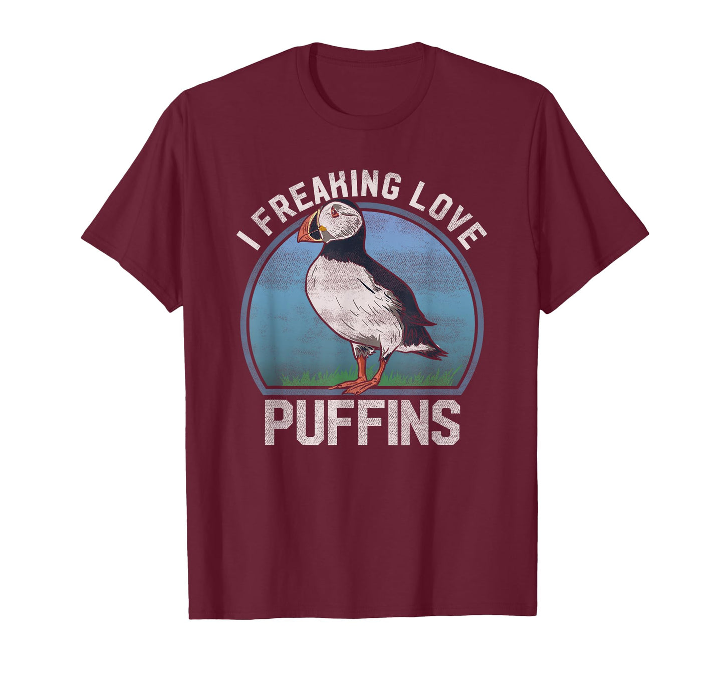 "I Freaking Love Puffins" Funny Seabird Puffin T Shirt T-Shirt