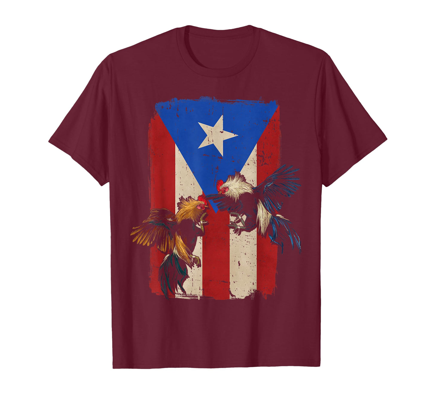 Puerto Rico Flag Cockfighter Game Fowl Cockfighting Rooster T-Shirt