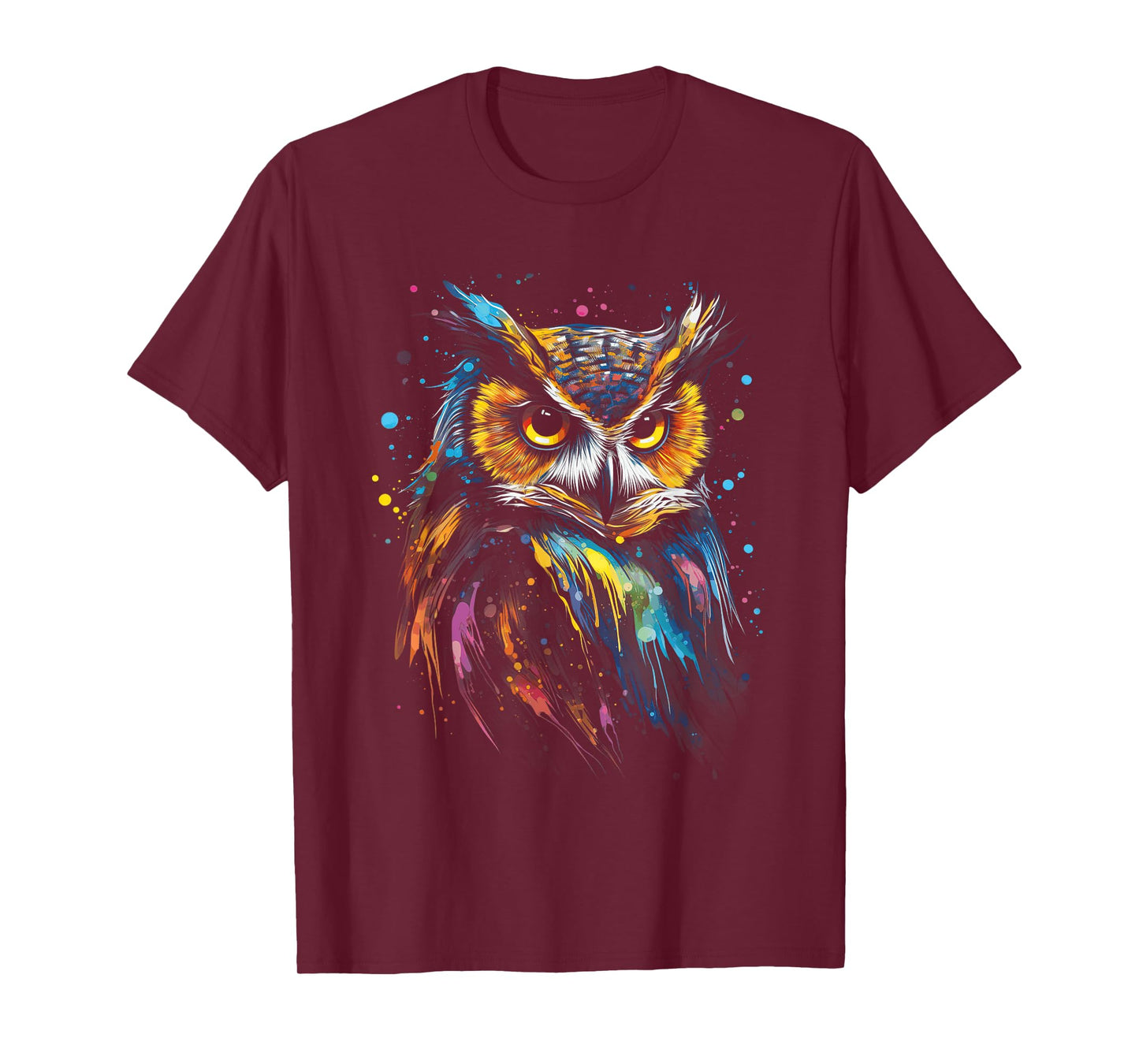 Artwork Fantasy Women's Owl Bird T-Shirt, Black, Small