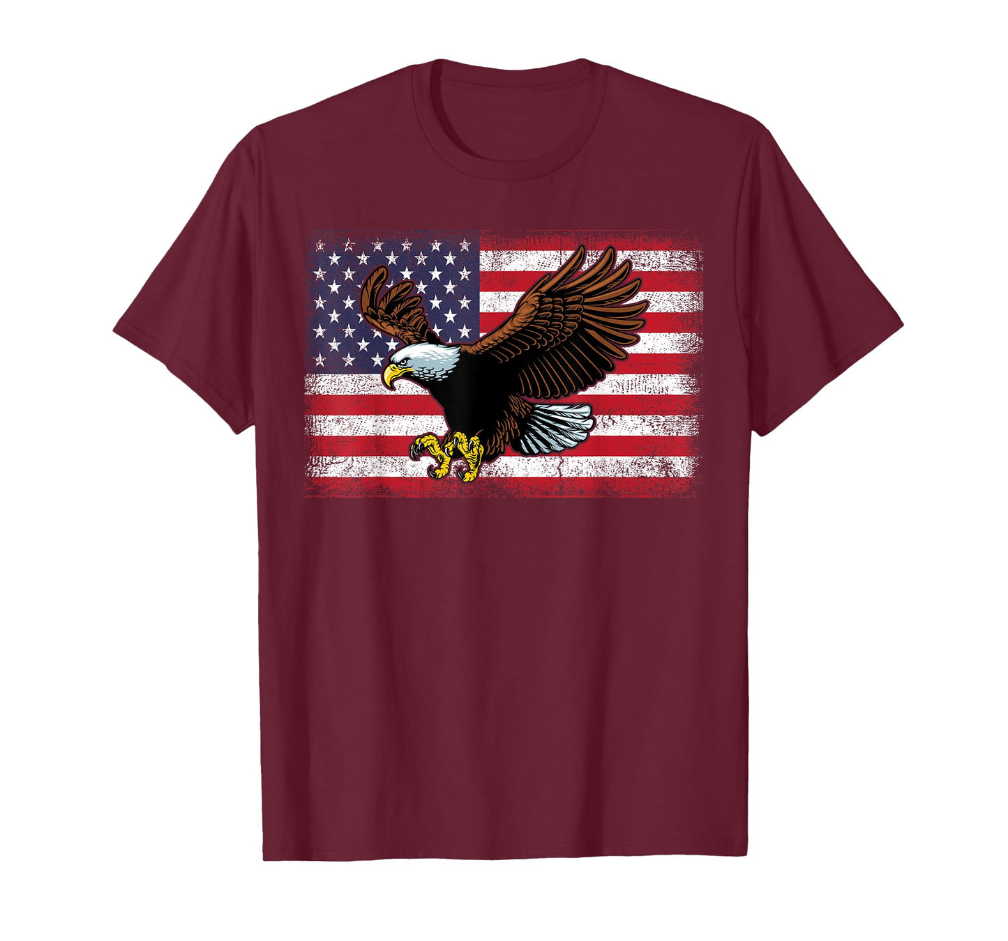 Mens Bald Eagle Shirts, Patriotic American Flag Christmas T-Shirt