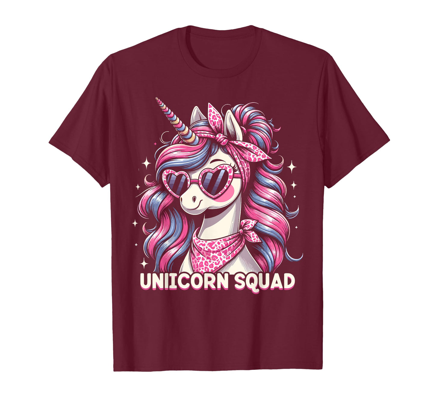 Unicorn Squad - Graceful Unicorn with leopard Bandana T-Shirt