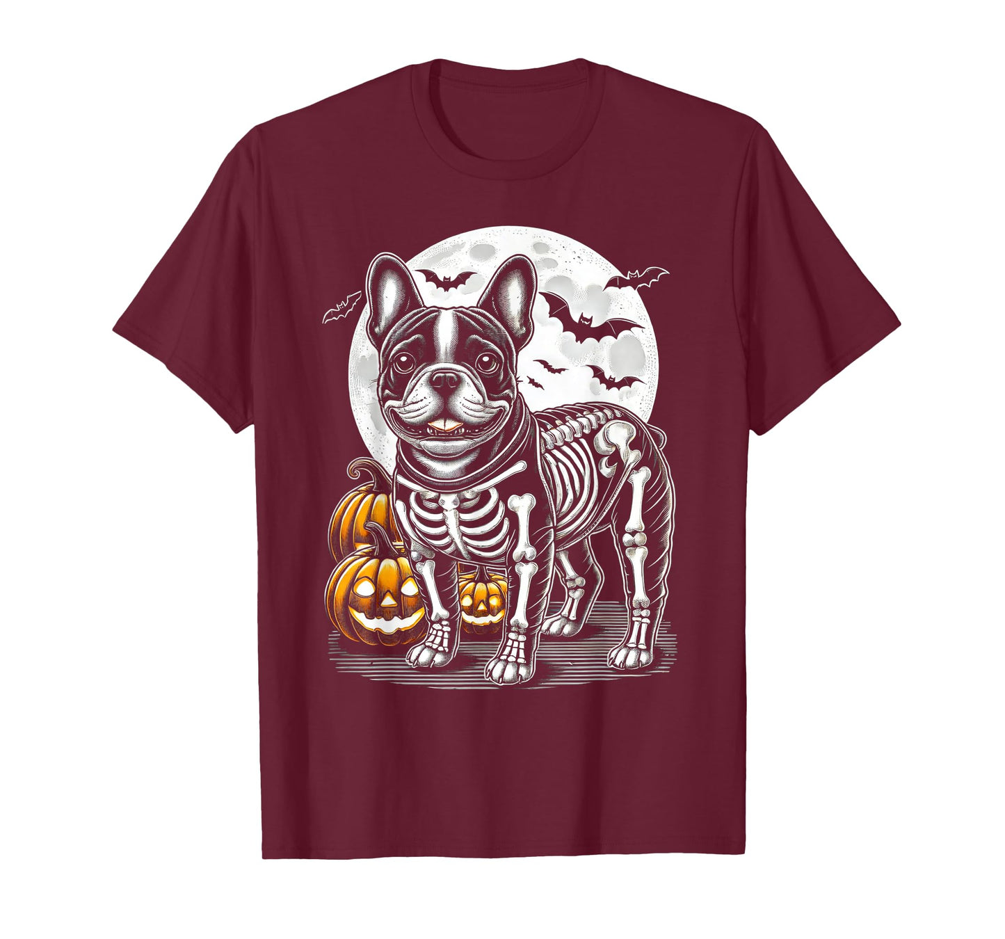 Cute Frenchie Halloween Skeleton French Bulldog Puppy Bones T-Shirt