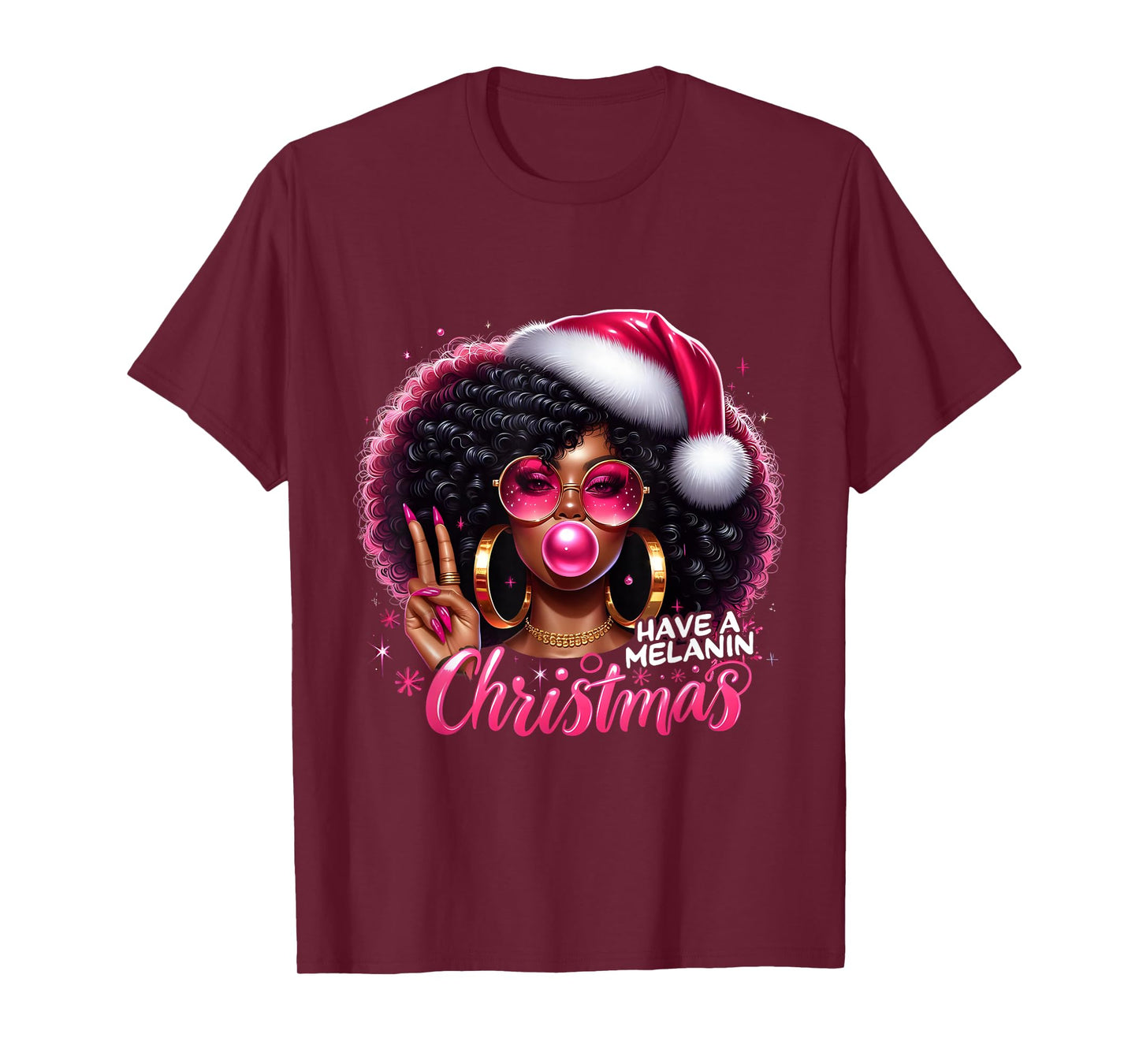 Have A Melanin Christmas Black African American Women Girl T-Shirt
