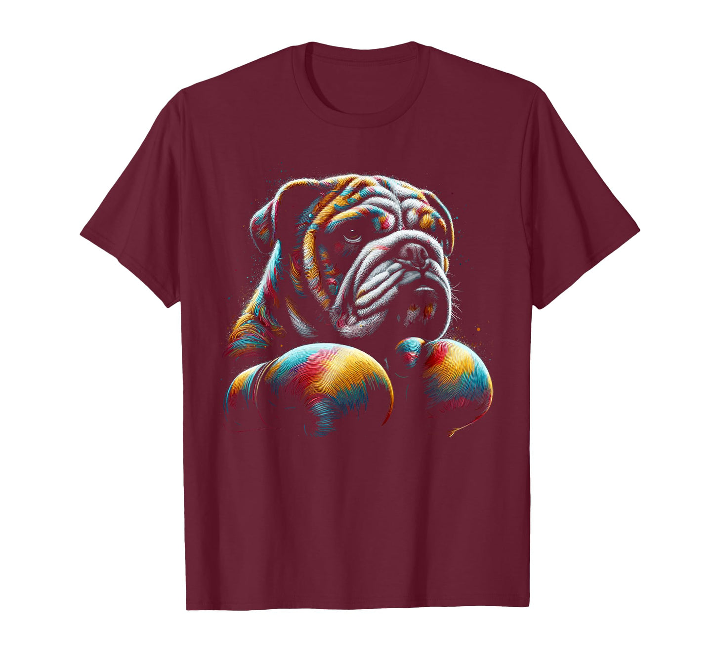 Funny Kickboxing or Boxing Bulldog Dog T-Shirt for Men Women Kids