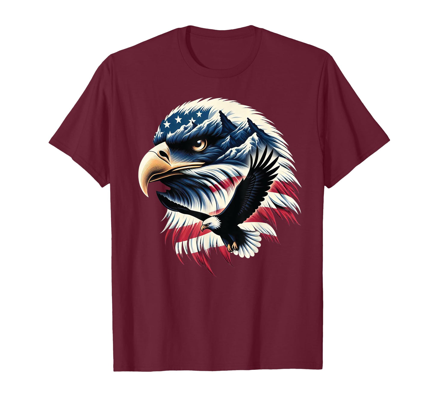 Patriotic Eagle USA Flag 4th Of July Man Woman Art T-Shirt