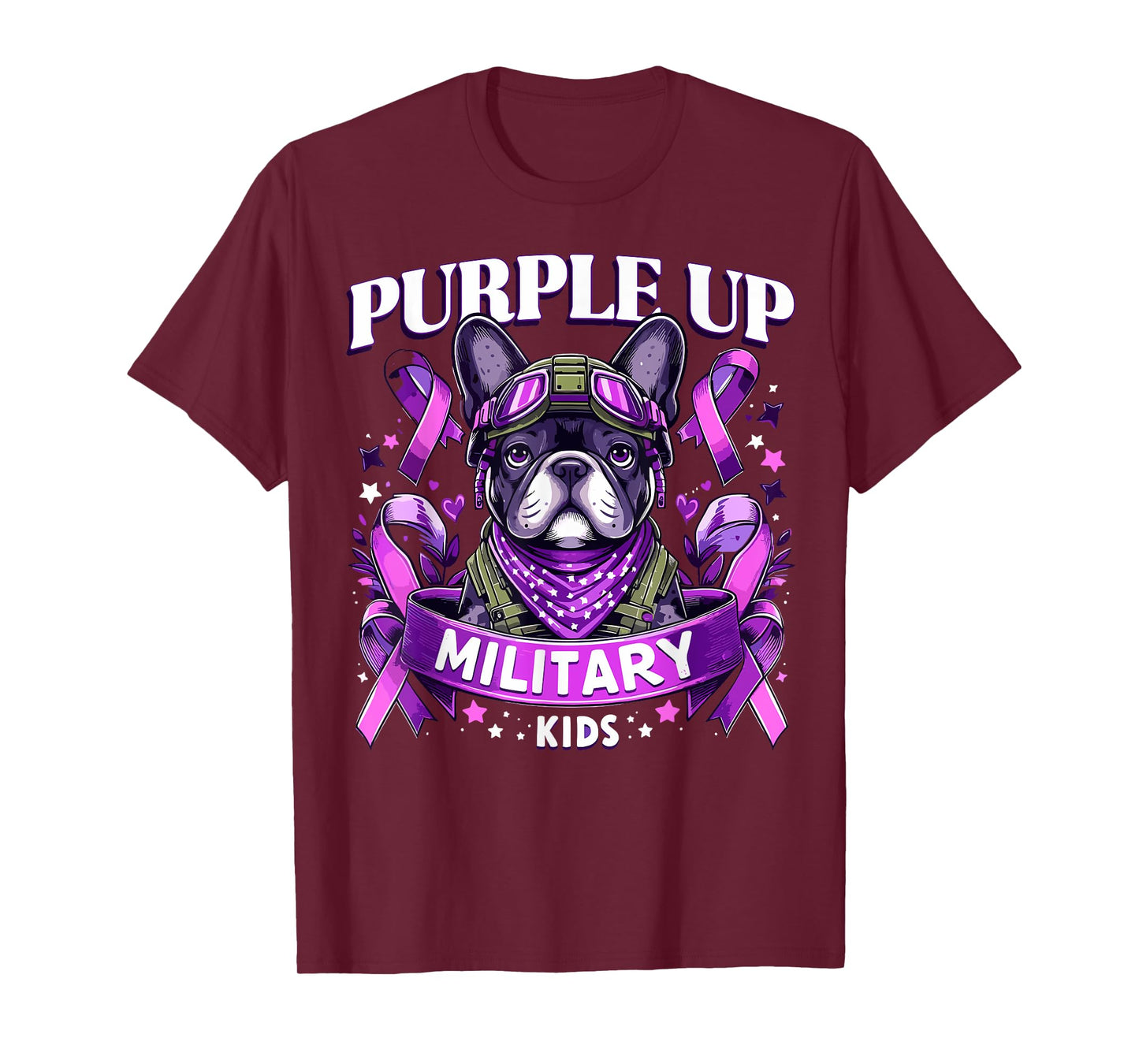 Purple Up Military Child For Military Kids French Bulldog T-Shirt