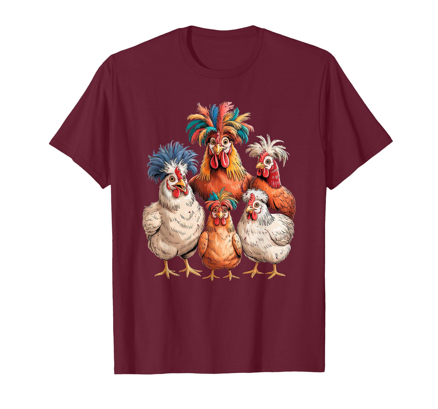Funny Chicken Family Colorful Farm Animal T-Shirt