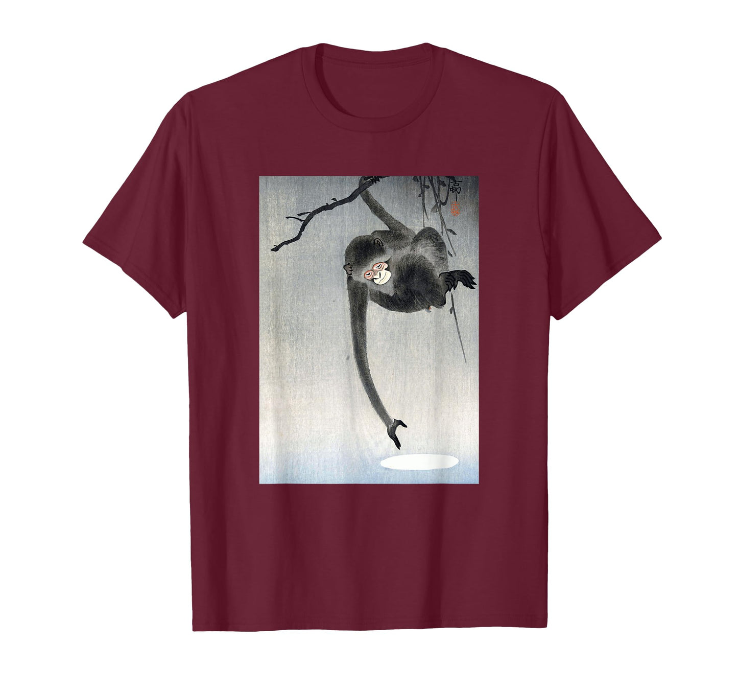 Monkey and Reflection of the Moon by Ohara Koson Shin-hanga T-Shirt