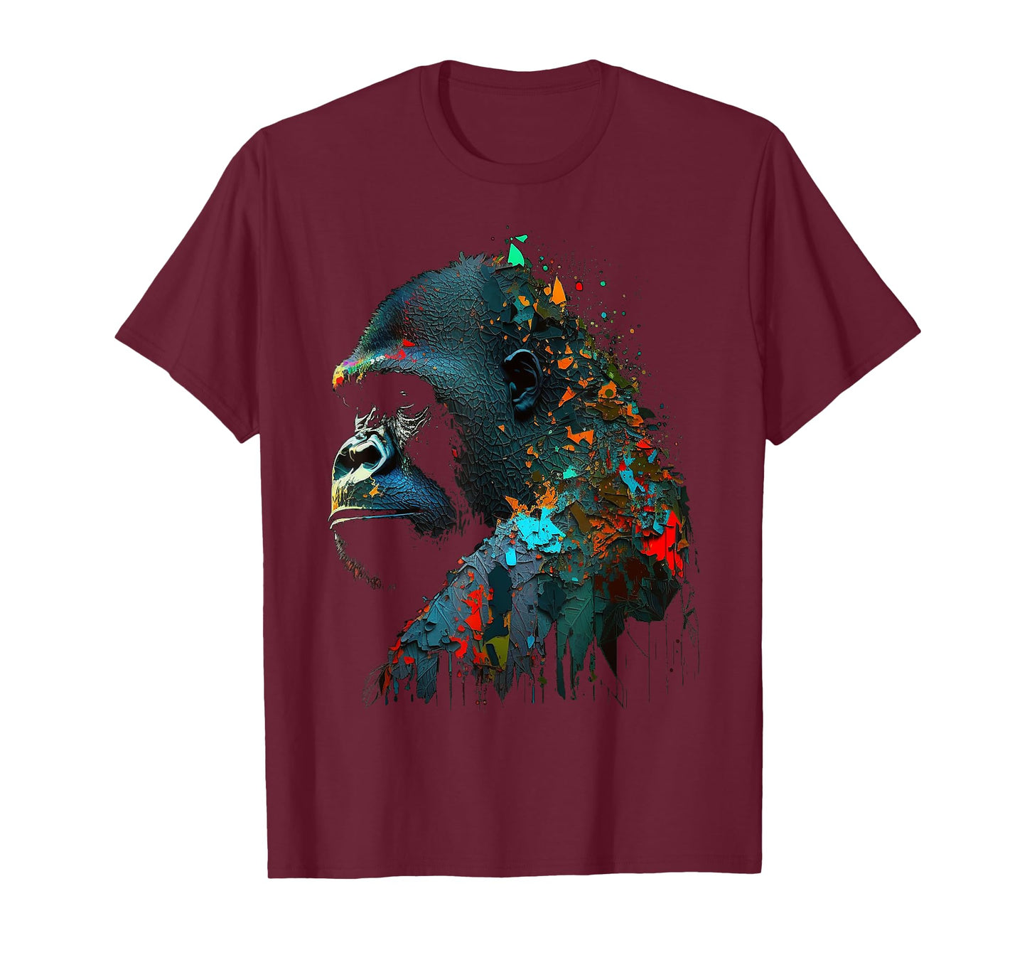 Gorilla Colourful Monkey Art Animal T-Shirt