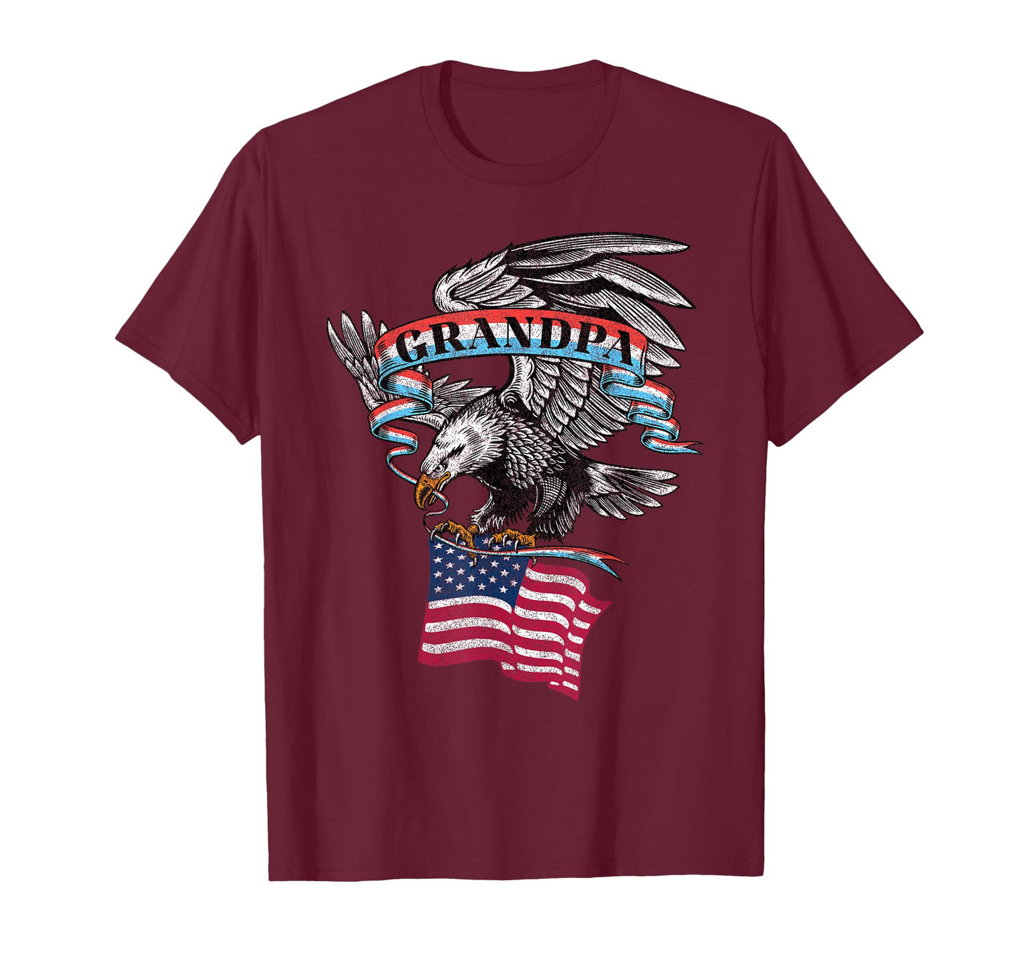 Grandpa American Flag USA Eagle Vintage Graphic T-Shirt