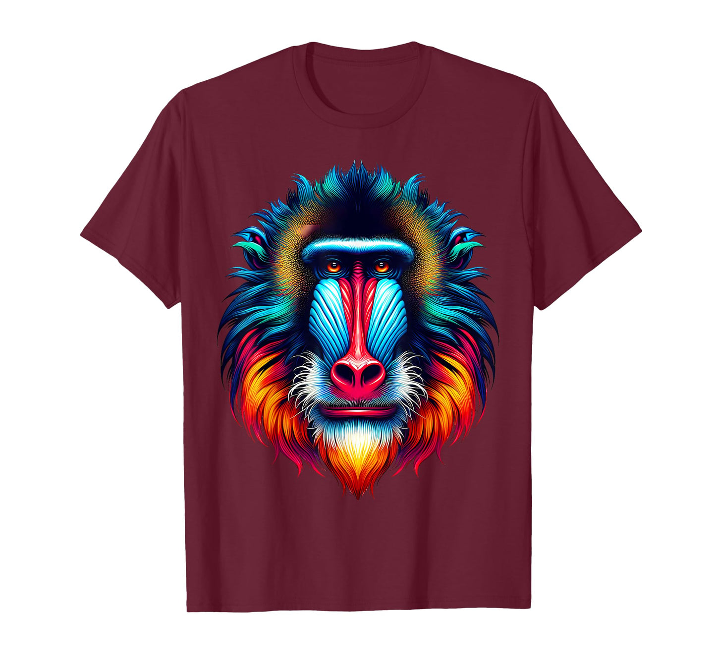 Cool Mandrill Monkey Spirit Animal Illustration Tie Dye Art T-Shirt