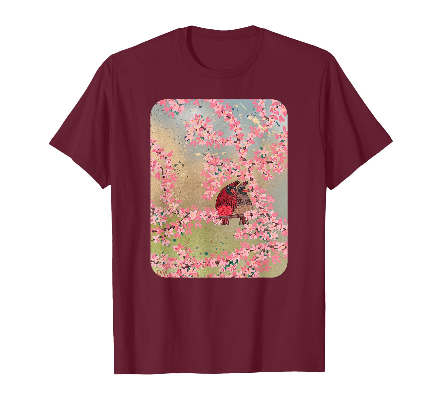 In the Cherry Blossoms (Cardinals in Love) T-Shirt