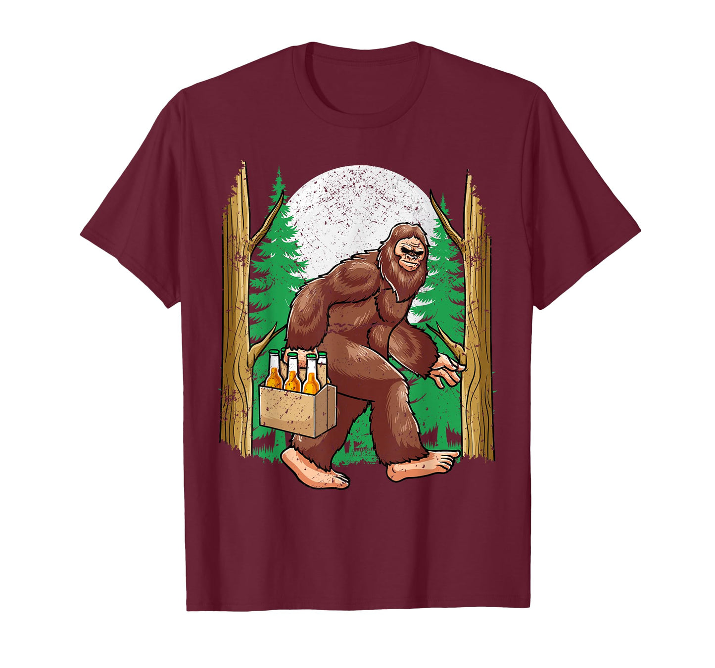 Bigfoot Beer Run Funny Sasquatch Forest Drinking T-Shirt