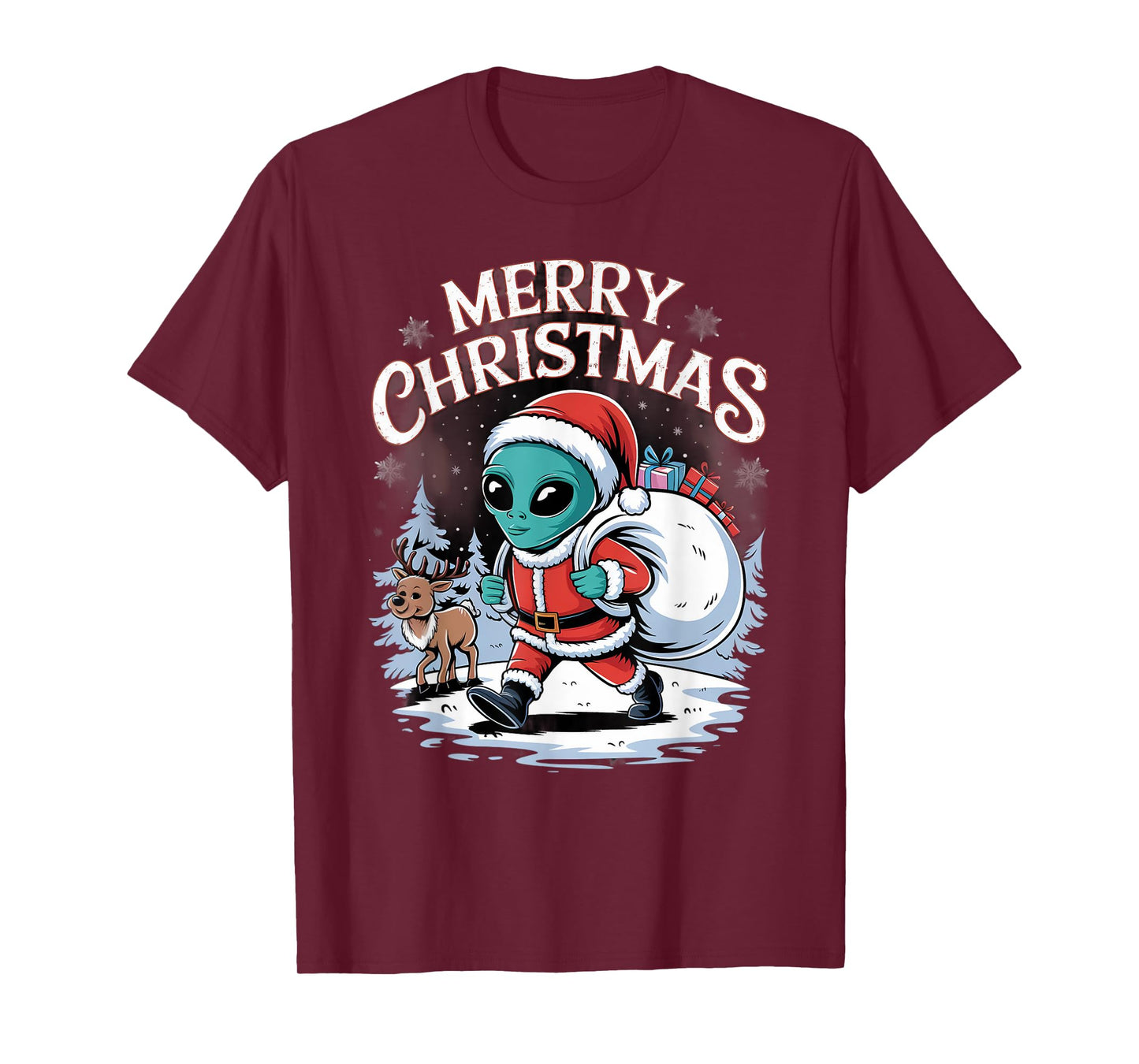 Xmas Alien Santa on Alien Christmas T-Shirt