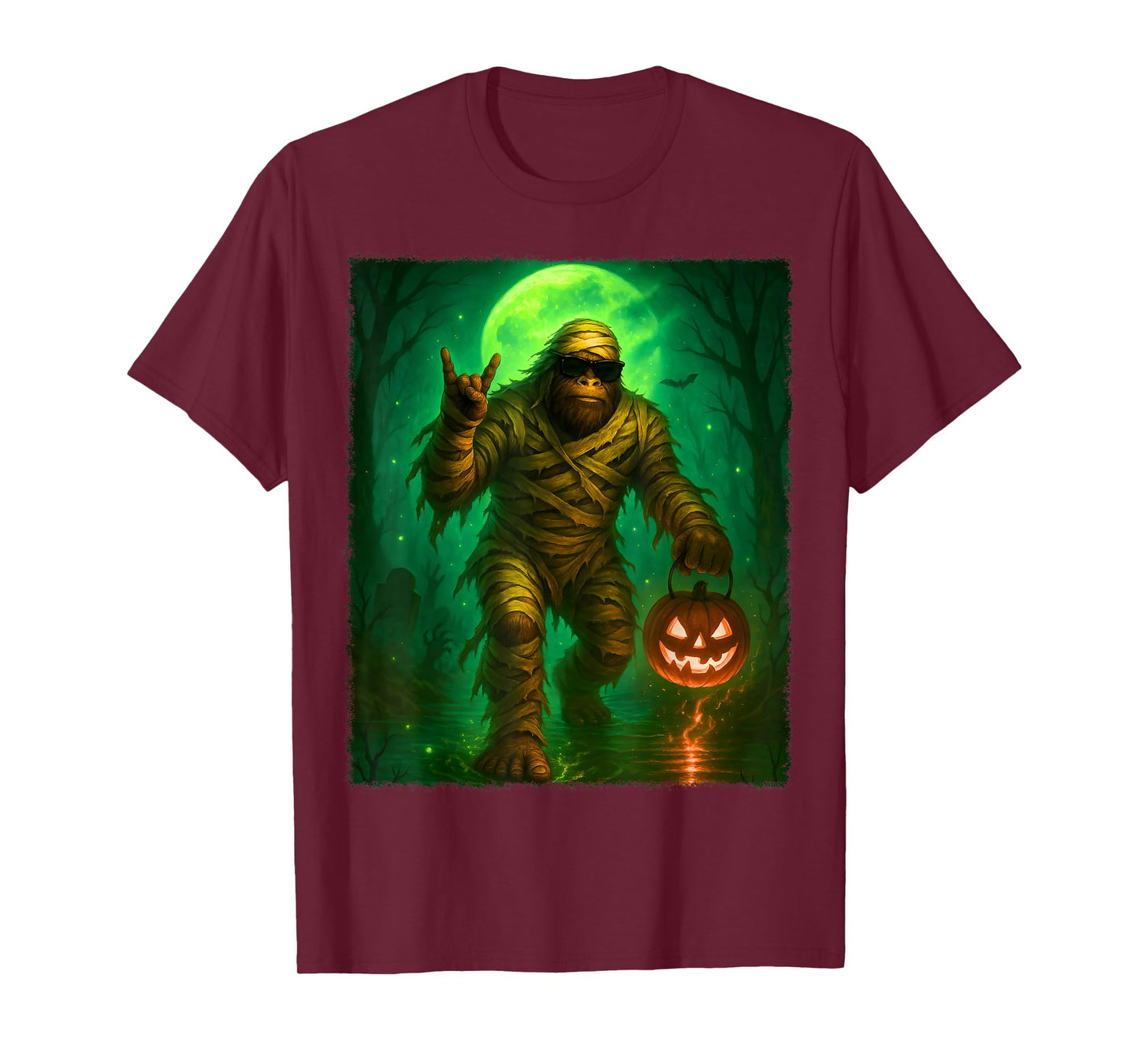 Funny Mummy Bigfoot Jack O Lantern Halloween Costume Men T-Shirt