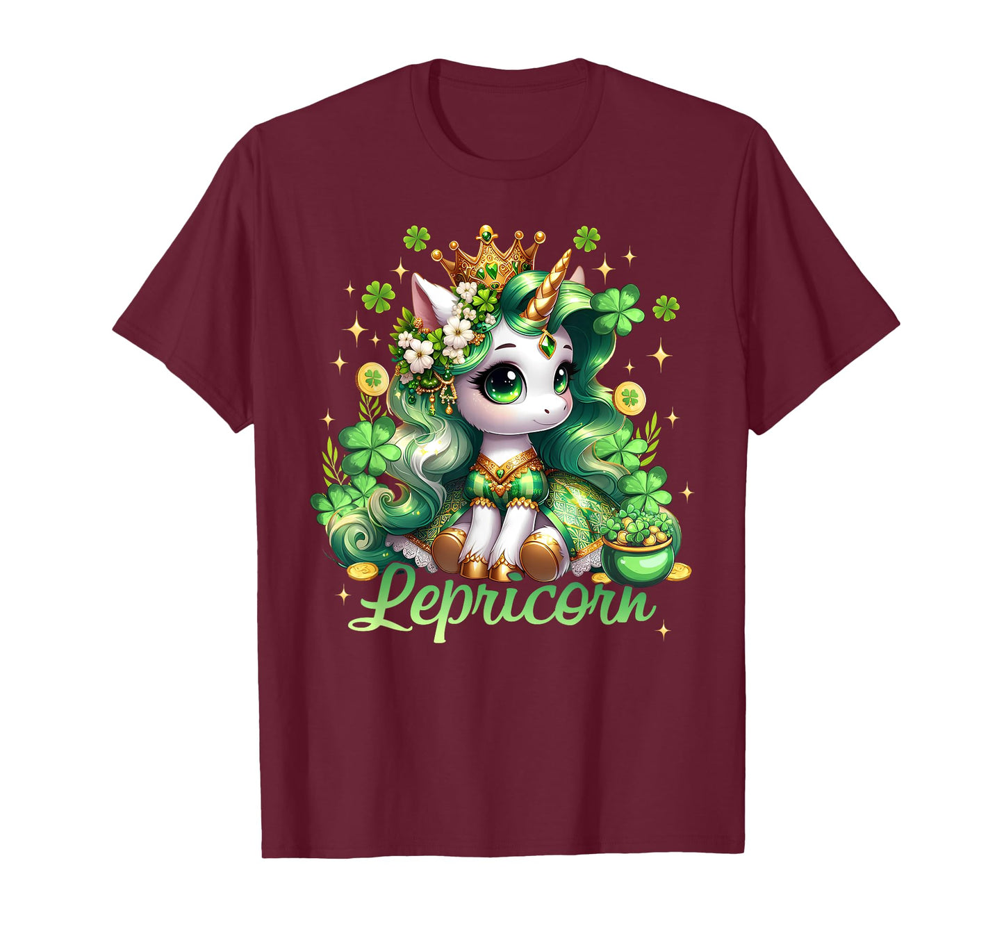 Lepricorn Unicorn Leprechaun St Patricks Day Kids Girls T-Shirt