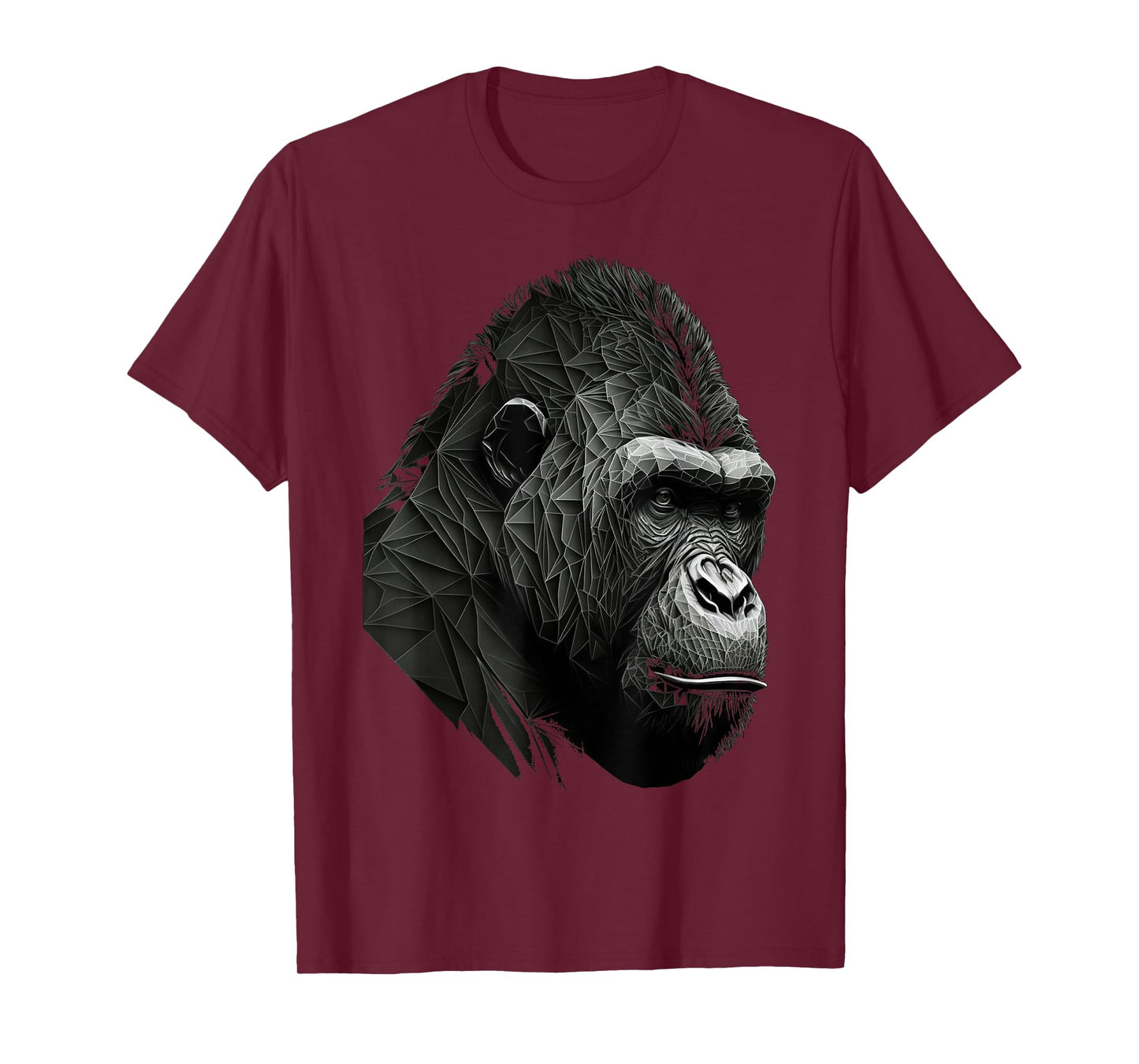 Gorilla Monkey Polygon Geometric Animals Print Art T-Shirt