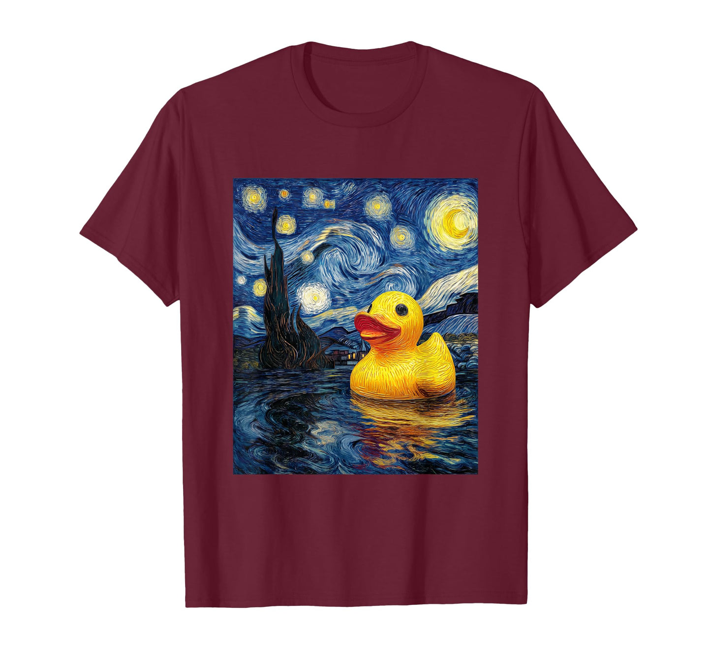 Rubber Duck Duckie Ducky Van Gogh Style Starry Night Funny T-Shirt