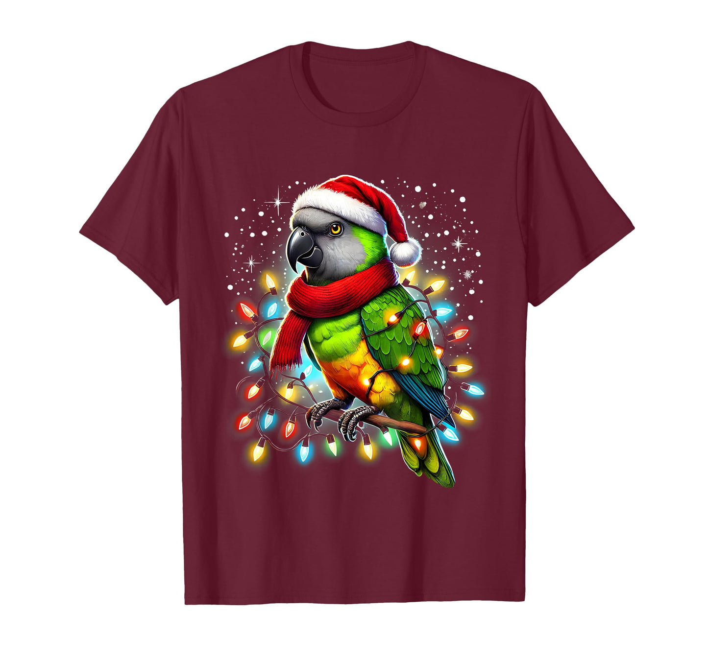 Funny Senegal Parrot Christmas Tree Lights Xmas Parrot Lover T-Shirt