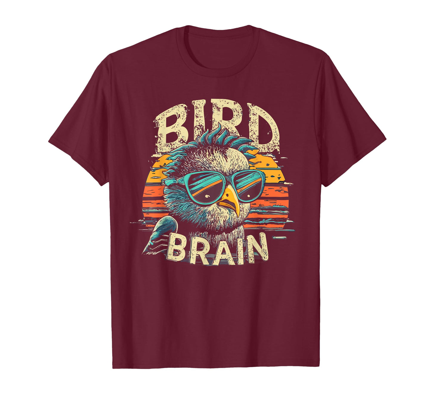 I heart Birds Funny Bird Brain Vintage Retro Sunset Cute T-Shirt