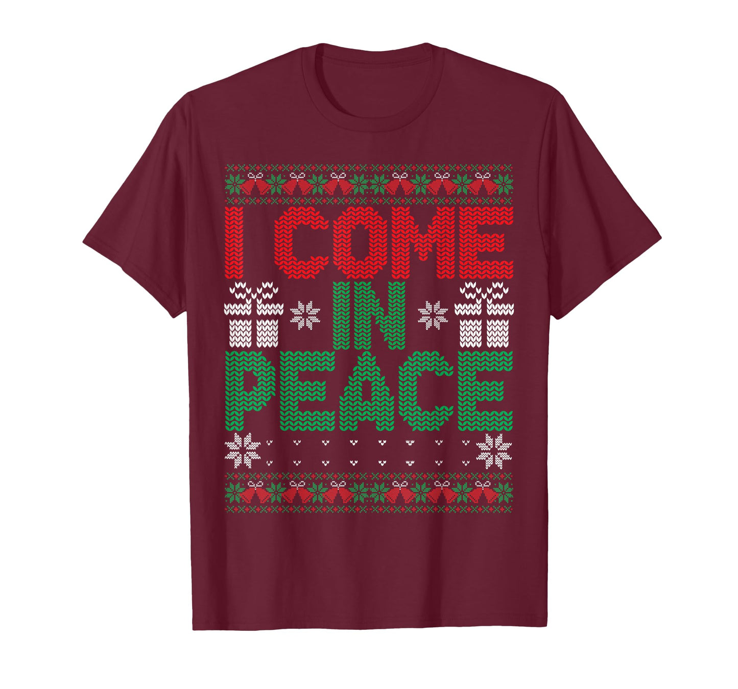 I Come In Peace I'm Peace Matching Ugly Christmas Sweater T-Shirt