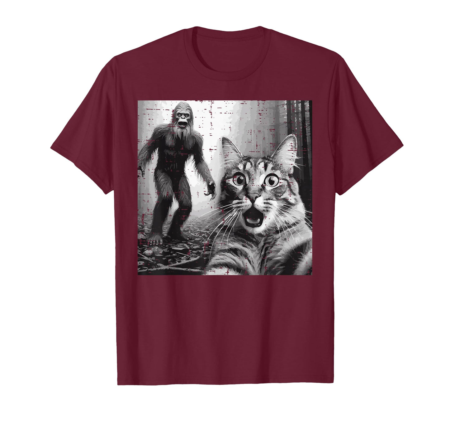 Bigfoot Sasquatch Cat Selfie Funny Saying Men Women Kids T-Shirt