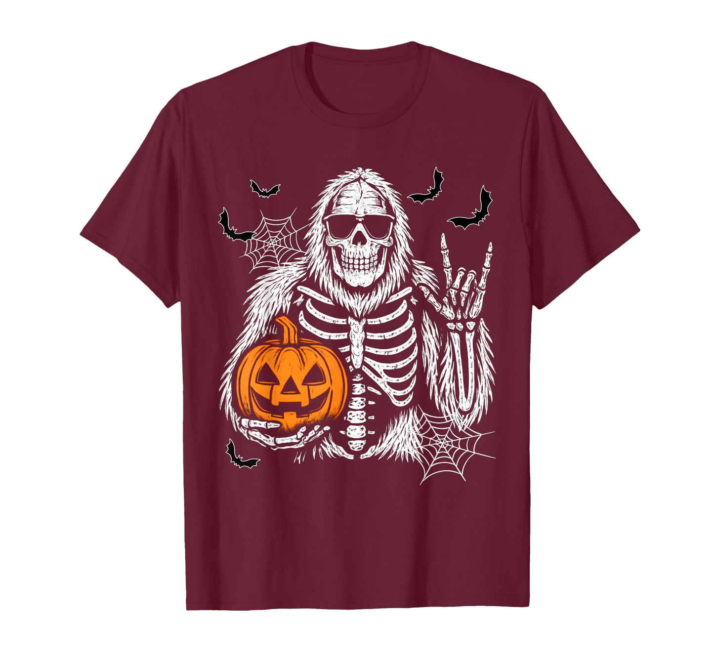 Spooky Bigfoot Jack O lantern Skeleton Halloween Boys Mens T-Shirt