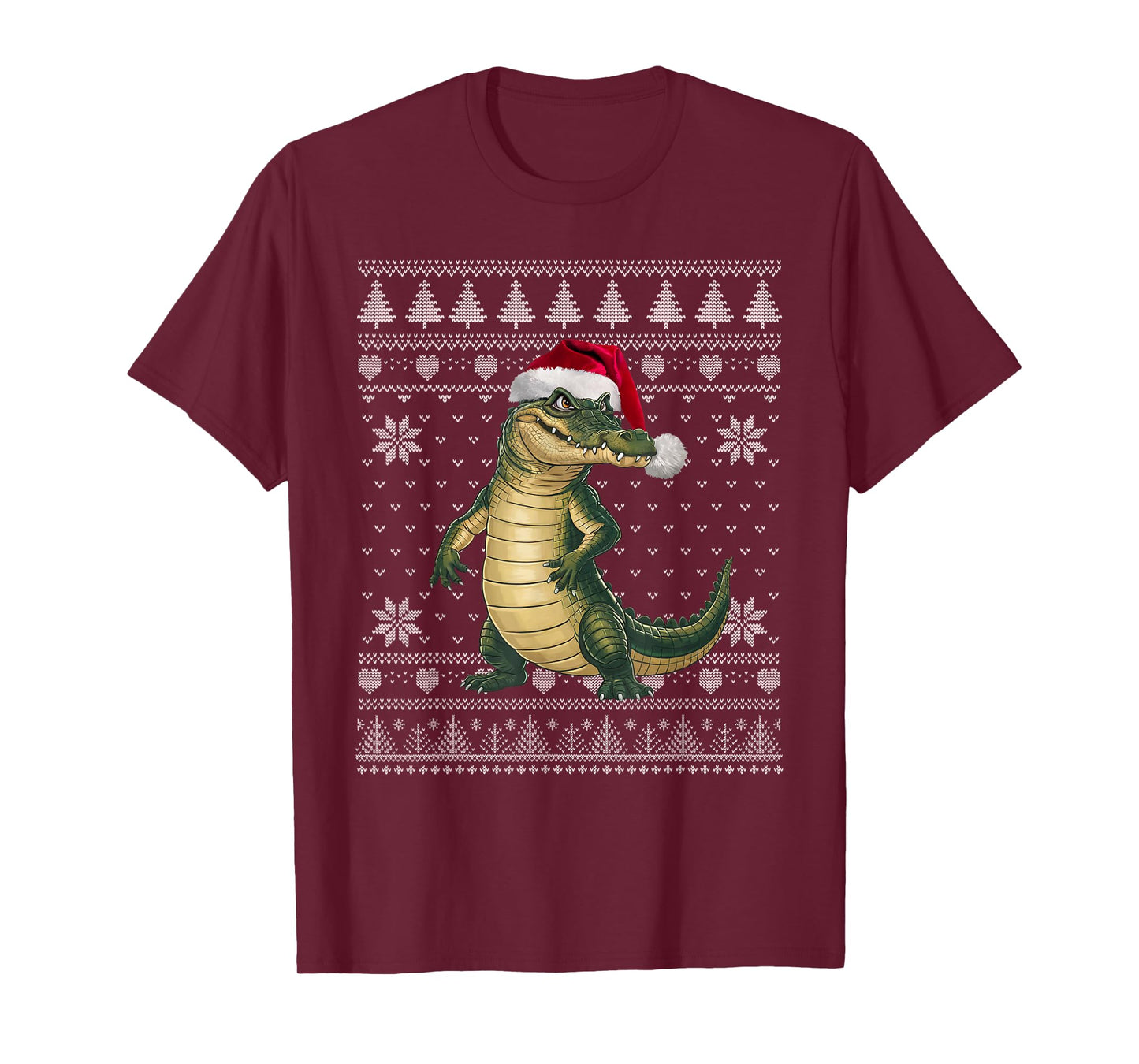 Funny Crocodile Ugly Christmas Sweater Santa Xmas PJs T-Shirt