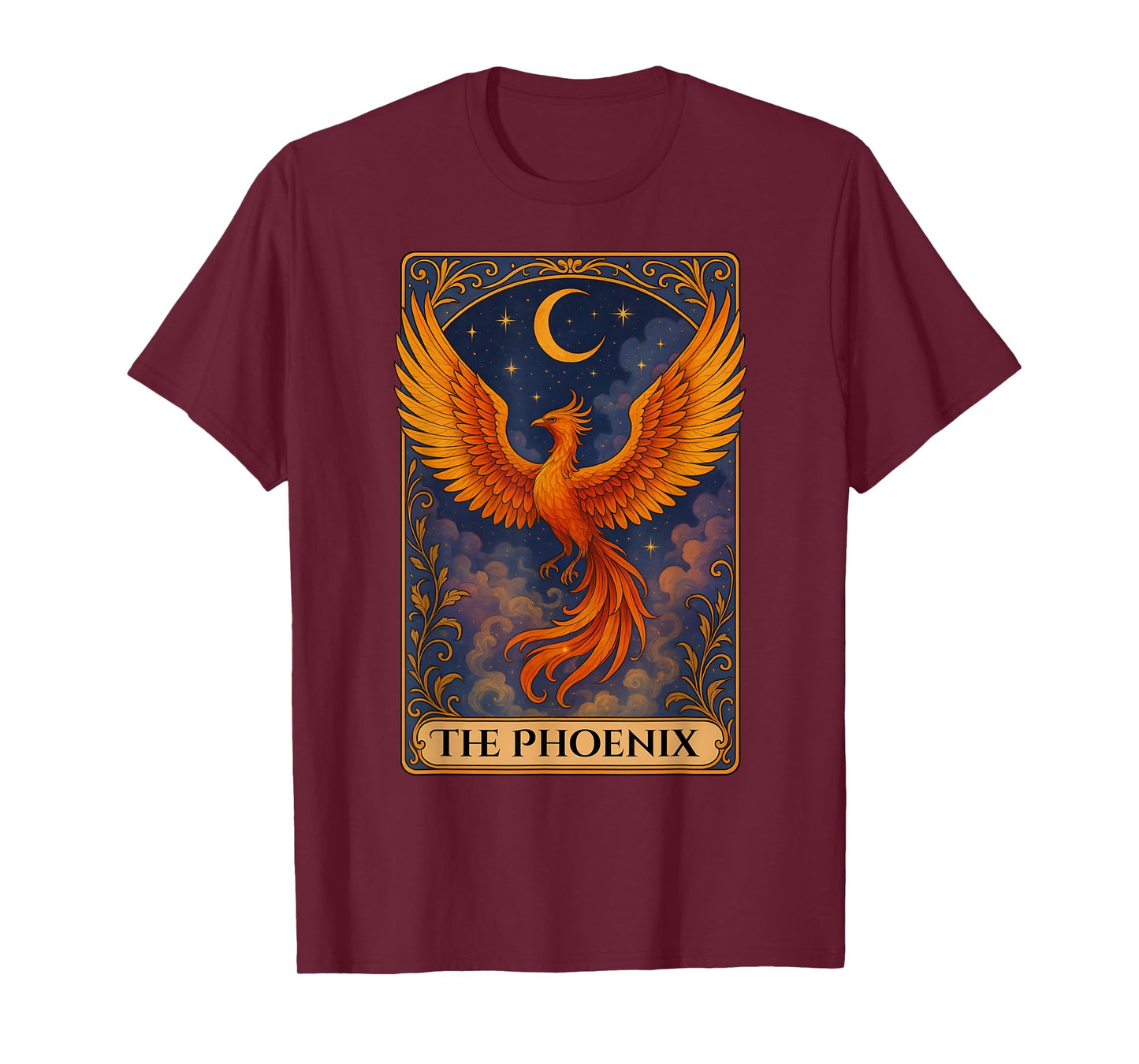 The Phoenix Reader Vintage Tarot Card T-Shirt