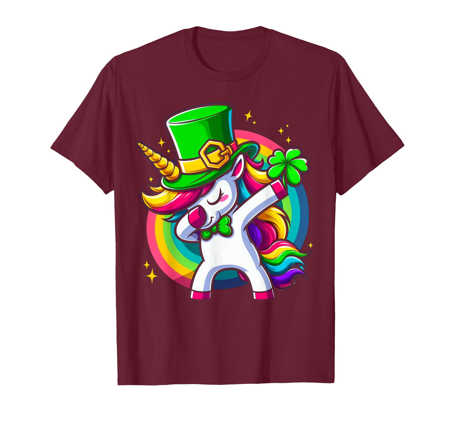 St Patricks Day Girls Dabbing Unicorn Leprechaun Lepricorn T-Shirt