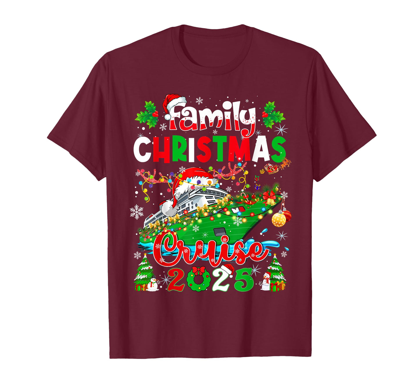 Family Christmas Cruise 2025 Matching Family Cruise Xmas T-Shirt