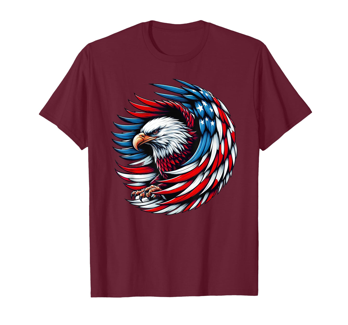 American Bald Eagle USA Flag 4th of July Patriotic Eagle T-Shirt for Women Kids Men