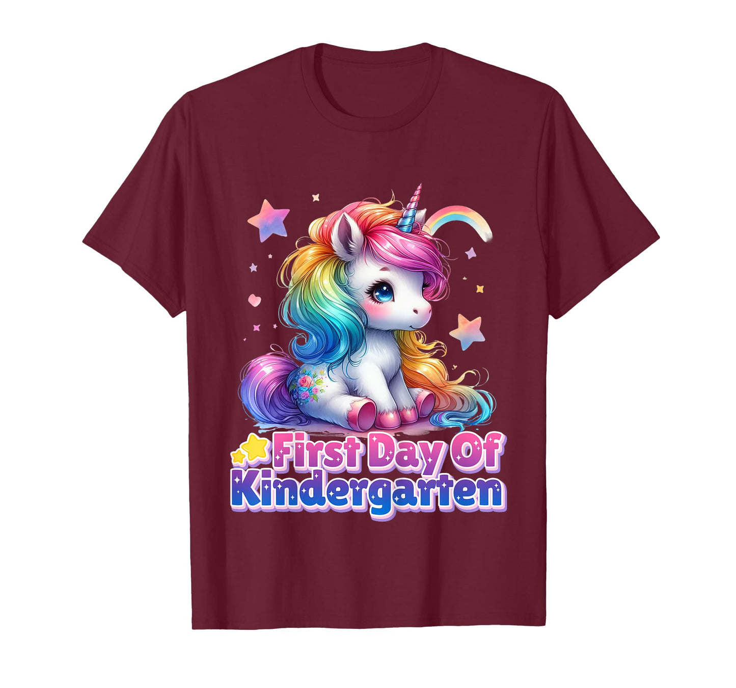First Day Of Kindergarten Unicorn Back To School Girls Kids T-Shirt